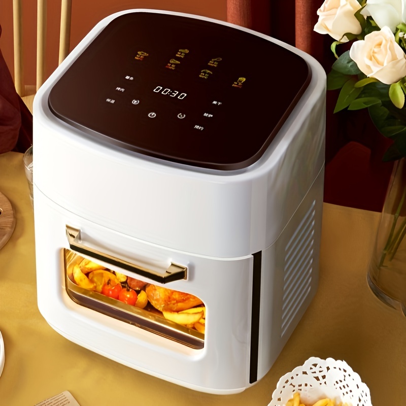 1pc Large Capacity Air Fryer, Home Smart Touch Air Fryer Electric Oven  All-in-One Multifunctional Fully Automatic Smart Oil-free Baking Oven  Visual Window Air Fryer Internal Stainless Steel