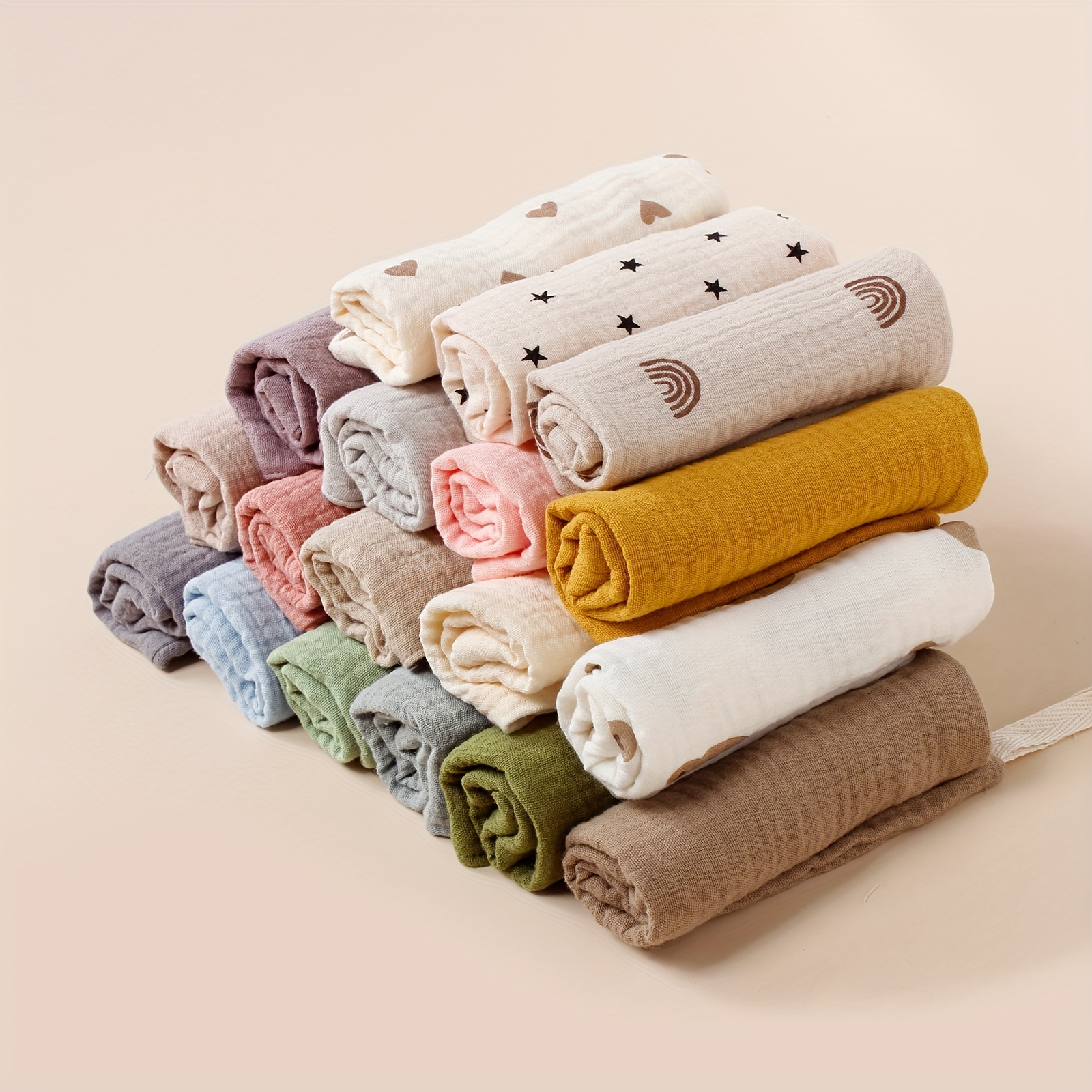 5pcs Baby Saliva Towels, Soft Absorbent Gauze Cotton Baby Burp Cloth Bibs