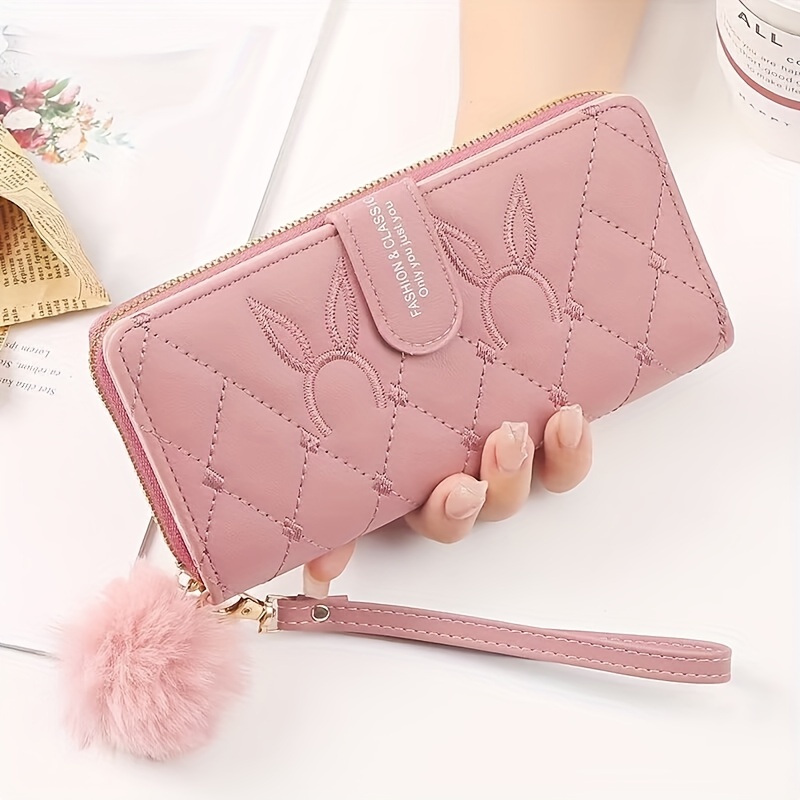 Double Zipper Long Wallet for Women Fashion Flower Embroidery Coin Purses  Card Holder Female PU Leather Clutch Phone Money Bag - AliExpress