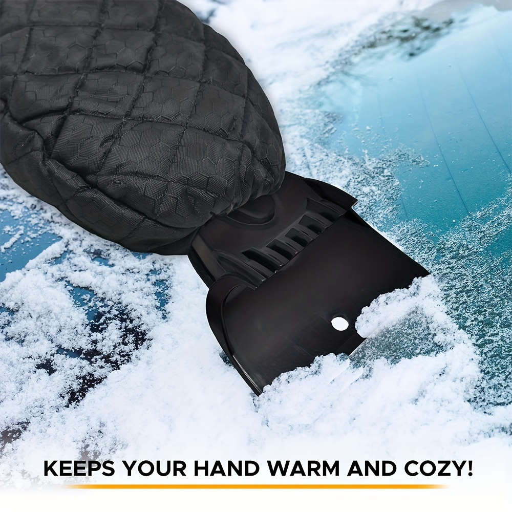 Ice Scraper Mitt For Car Windshield Waterproof Snow Scraper Glove With  Thick Fleece Lining Windshield Scraper For Ice And Snow With Foam Handle