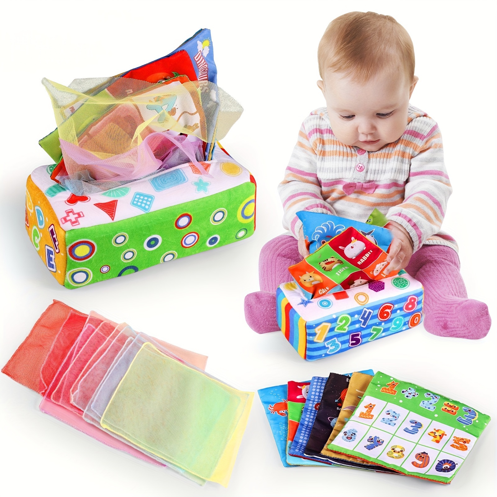 Plush Baby Tissue Box Baby Simulation Learning Toy Finger - Temu
