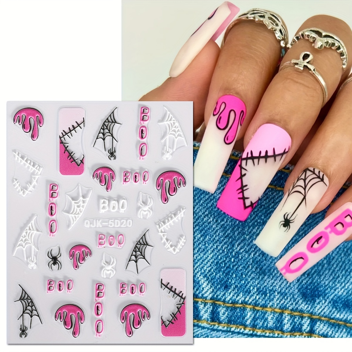  Graffiti Nail Stickers - 6 Sheets Graffiti Fun Nail