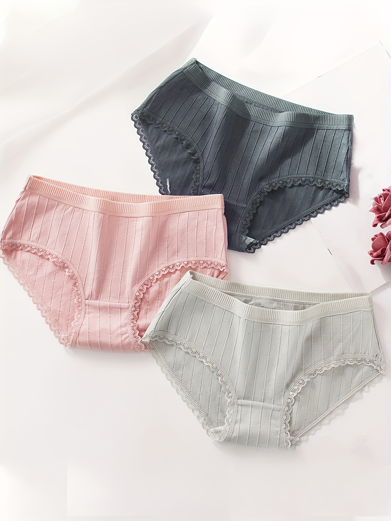 Korean Style Girls Panties Color Block Briefs Fashion - Temu