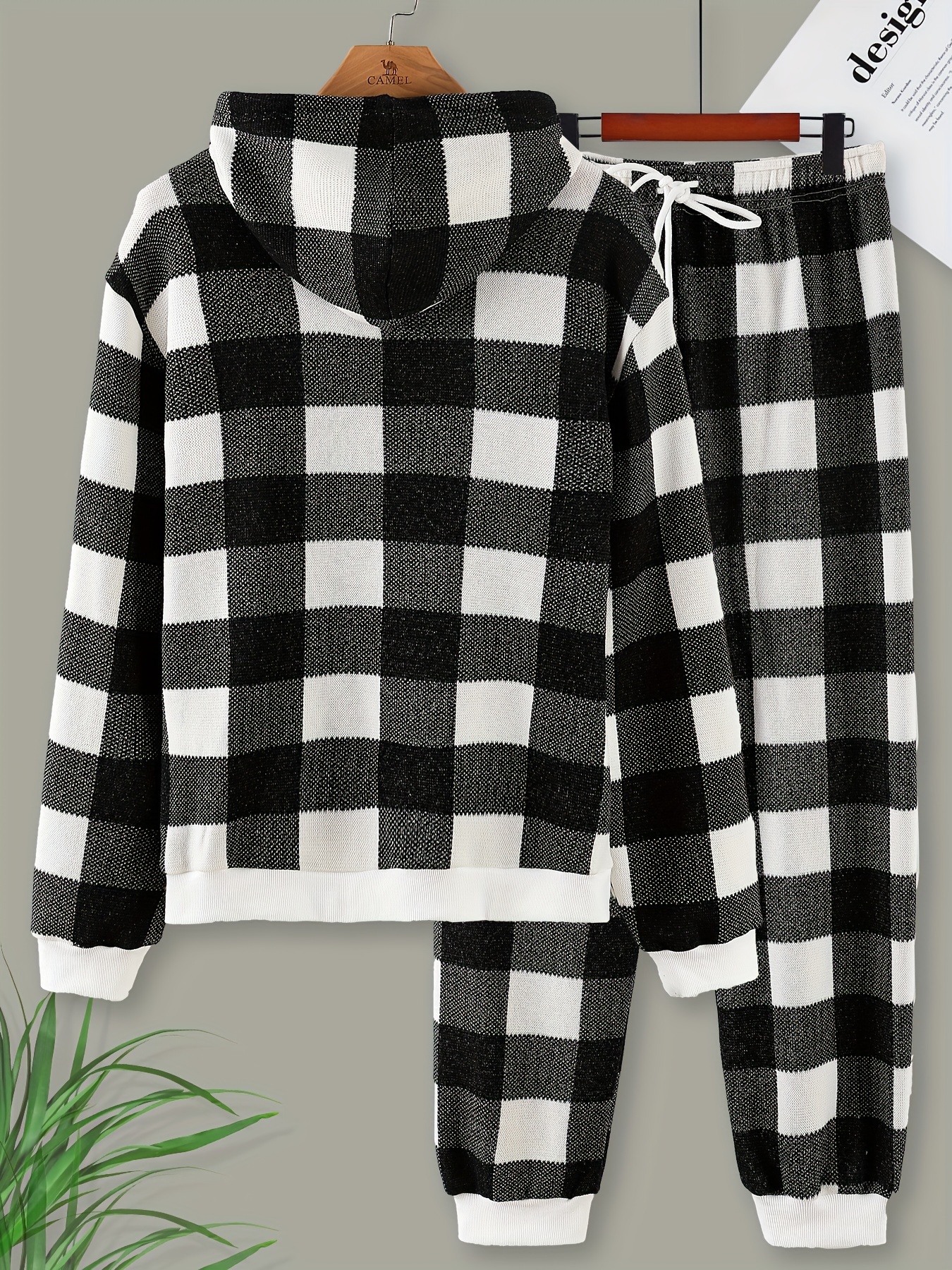 Men's Warm Cozy Fluffy Flannel Fleece Hooded Pajamas Set - Temu Philippines