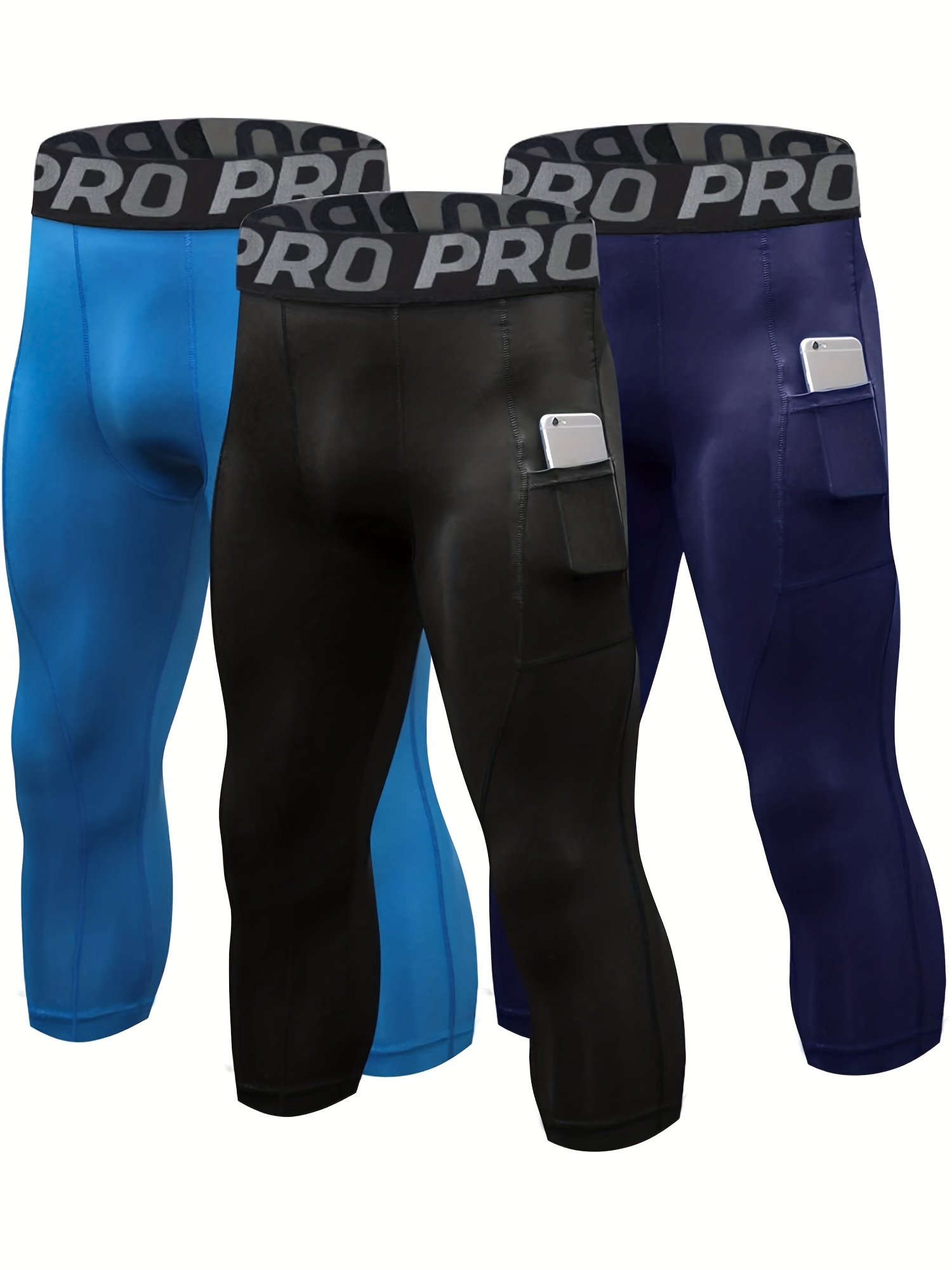 Men's Casual Compression Pants Pocket Quick dry Breathable - Temu