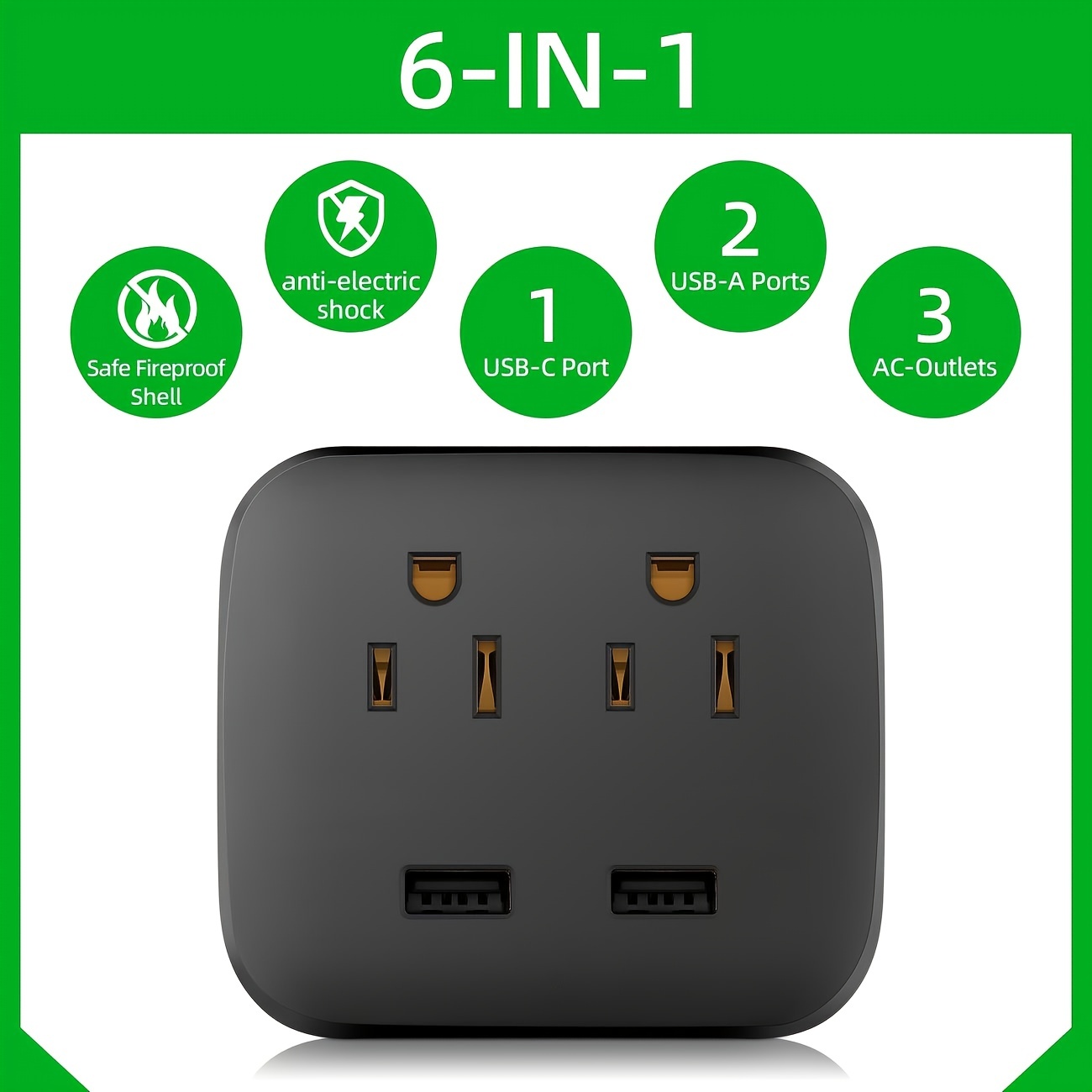 1pc Cargador De Pared USB Extensor De Enchufes Múltiples Con - Temu