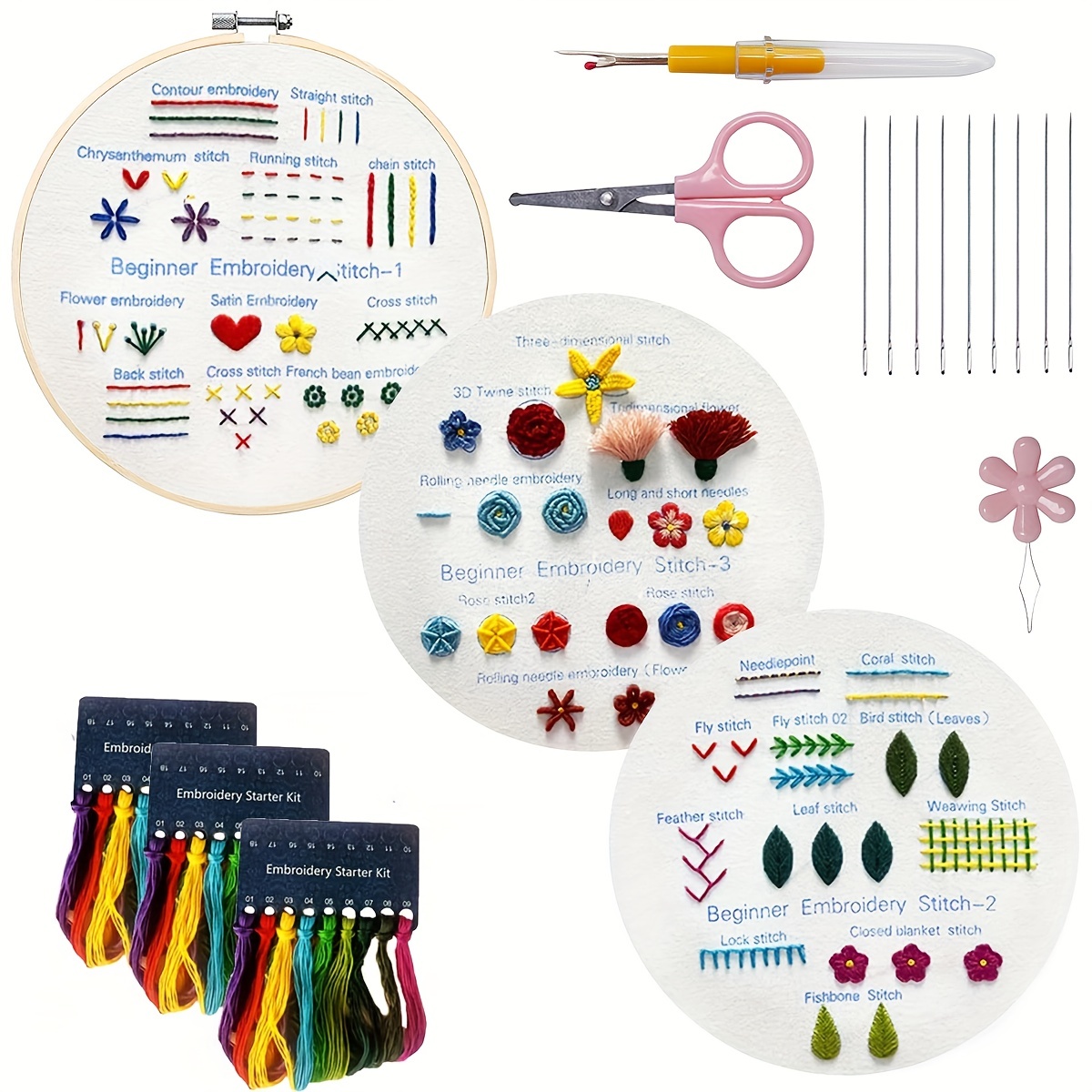 Diy Embroidery Stitch Kit Handmade Embroidery - Temu