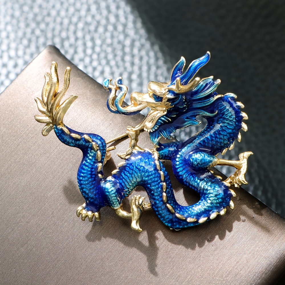 Chinese New Year Dragon Brooch Badge Pins Accessories for Men,Temu