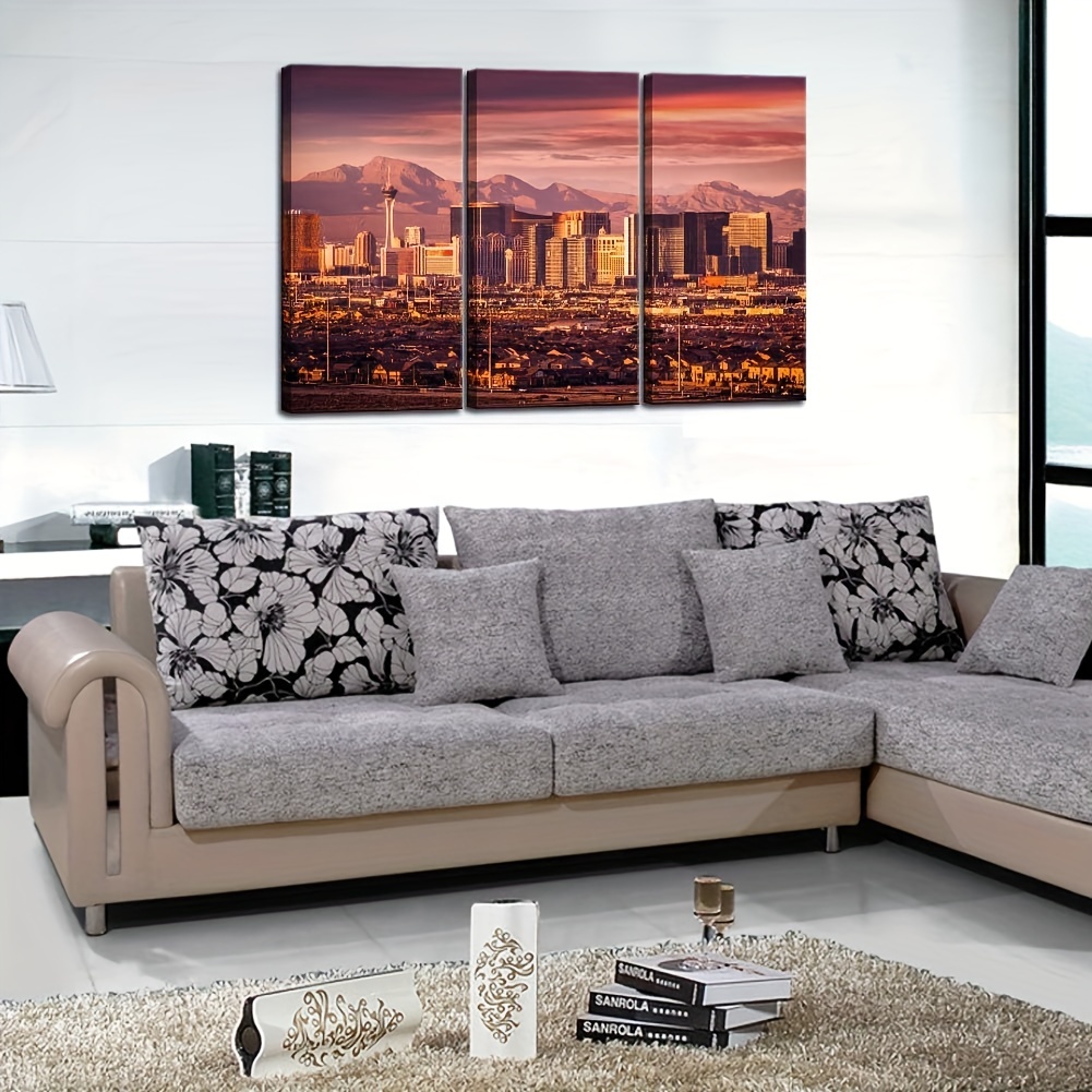 Frameless Canvas Prints, Las Vegas Night Scenery Painting, City Landscape  Wall Art Decor, Mural Picture For Living Room Bedroom Office, Aesthetic  Home Decoration Gift - Temu