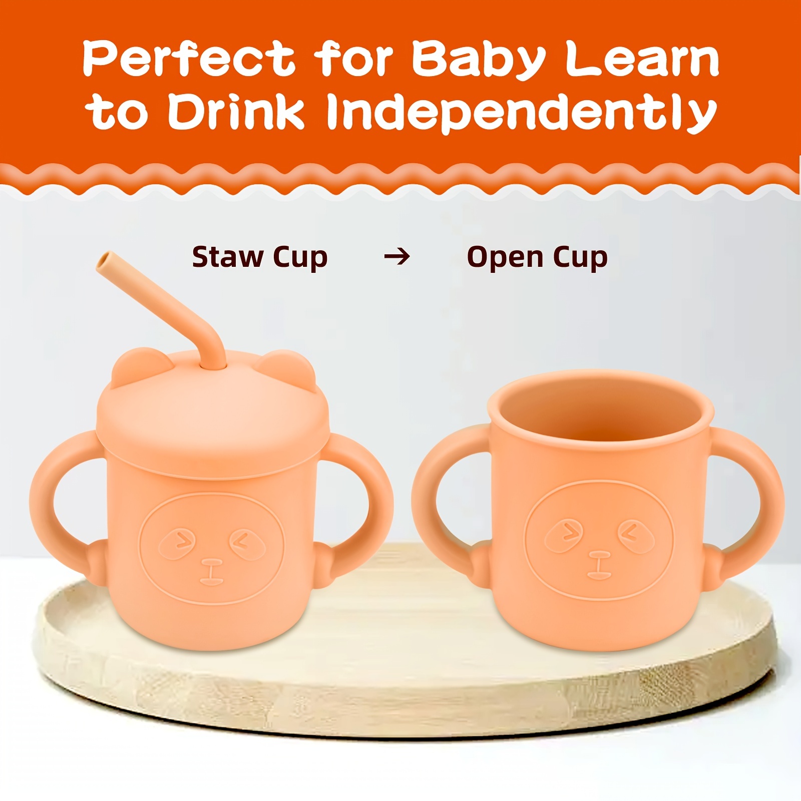 Toddler Cup, Silicone Training Cup For Infants And Toddlers, Kids Bpa Free,  Unbreakable, 100% Silicone Cup For Baby Led Weaning & Independent Drinking,  - Temu