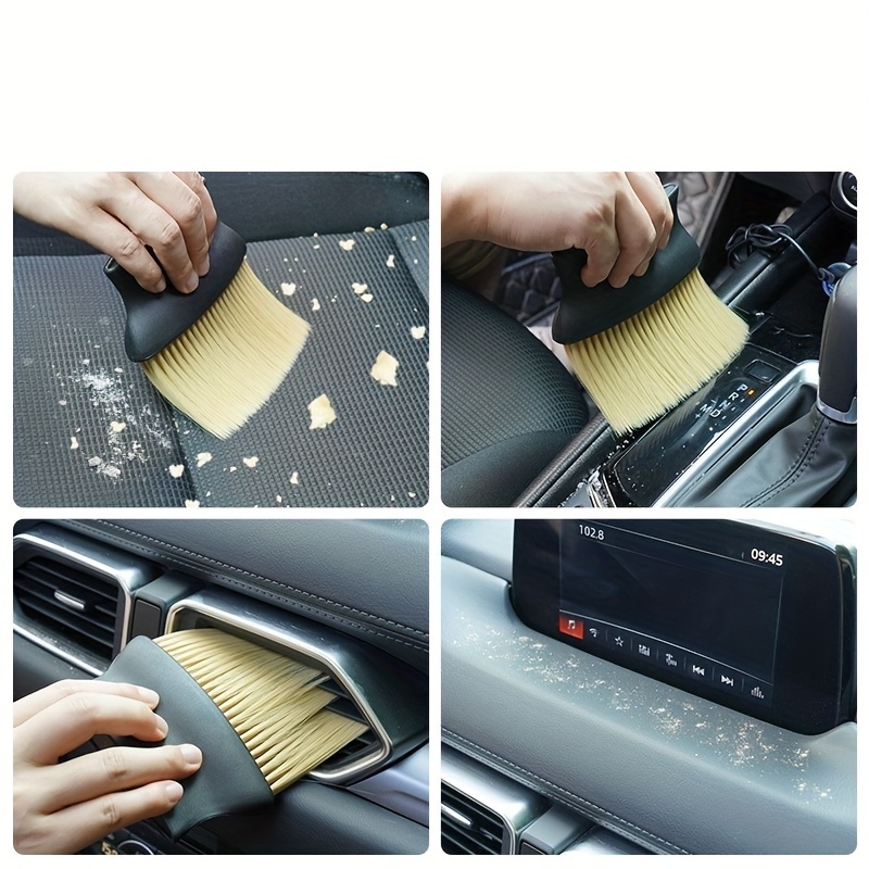 Car Interior Cleaning Brush, Wooden Handle Air Conditioner Vent Brush,  Extended Soft Bristles Car Interior Crevice Cleaning Brush - Temu