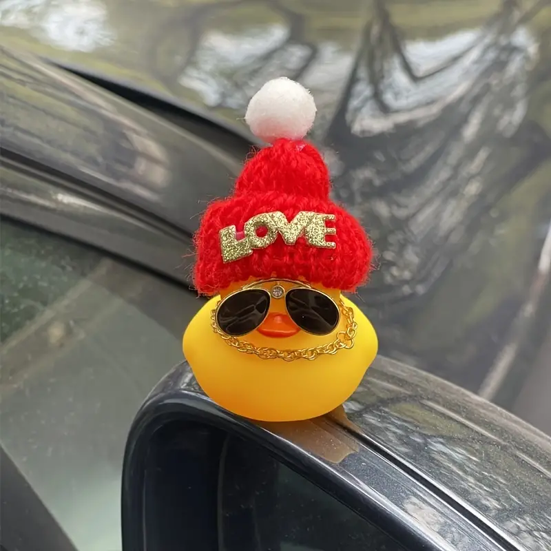 Car Duck Love Hat Small Yellow Duck Car Lovely Cartoon Car - Temu