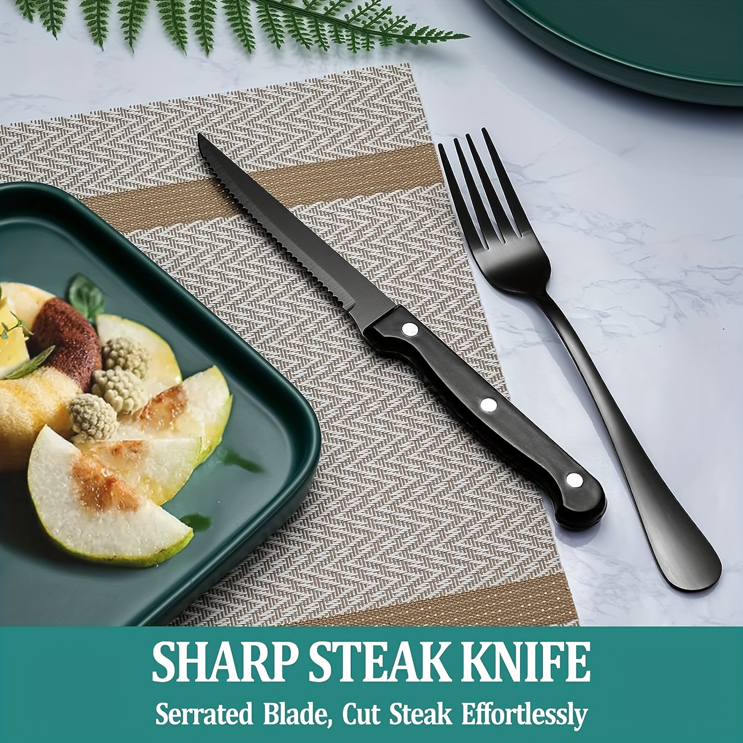 Fine Stainless Steel Steak Knife Serrated Steak Knives - Temu