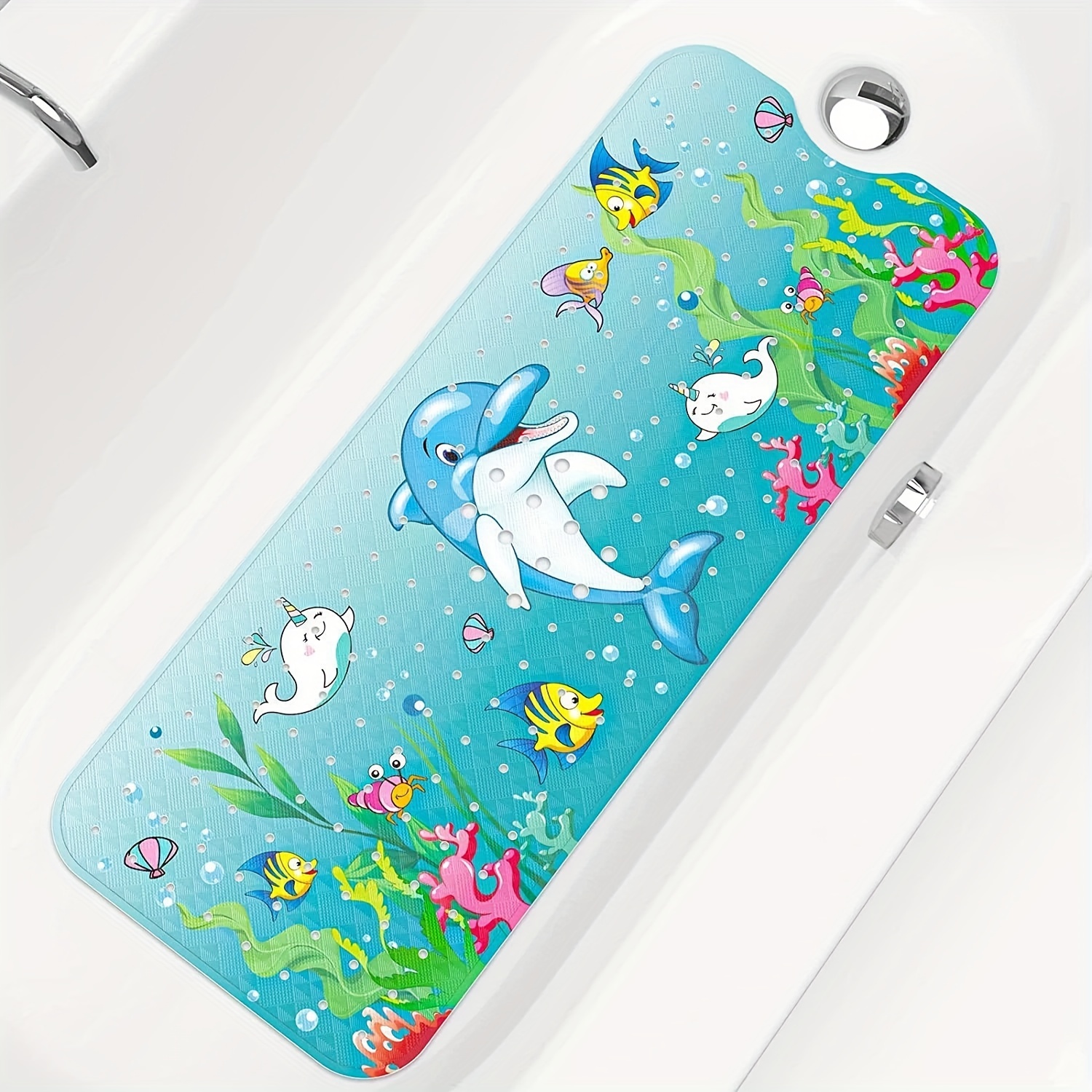 Activity-board Strandparty - Badematte für Kinder, hochwertige Antirutschmatte  Badewanne 100x40 cm lang, cooles