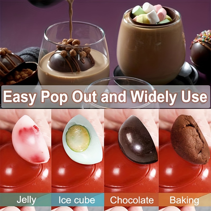Chocolate Molds Silicone, Chocolate Molds with 6 Semi Sphere Jelly