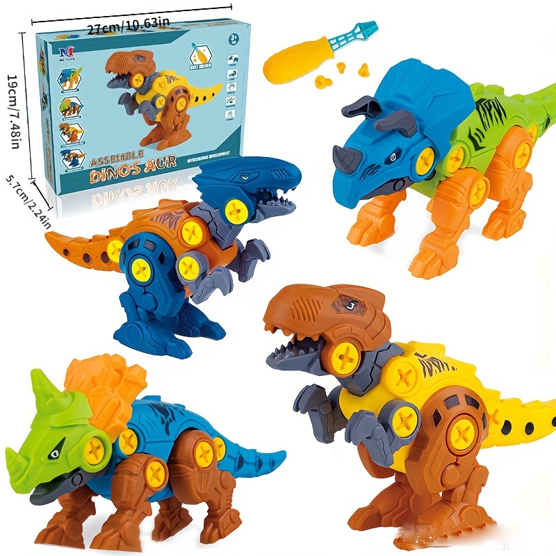 démonter dinosaure jouets ensemble jouet de construction avec tournevis et  vis accessoires montessori modèle assemblage éducatif perceuse puzzle