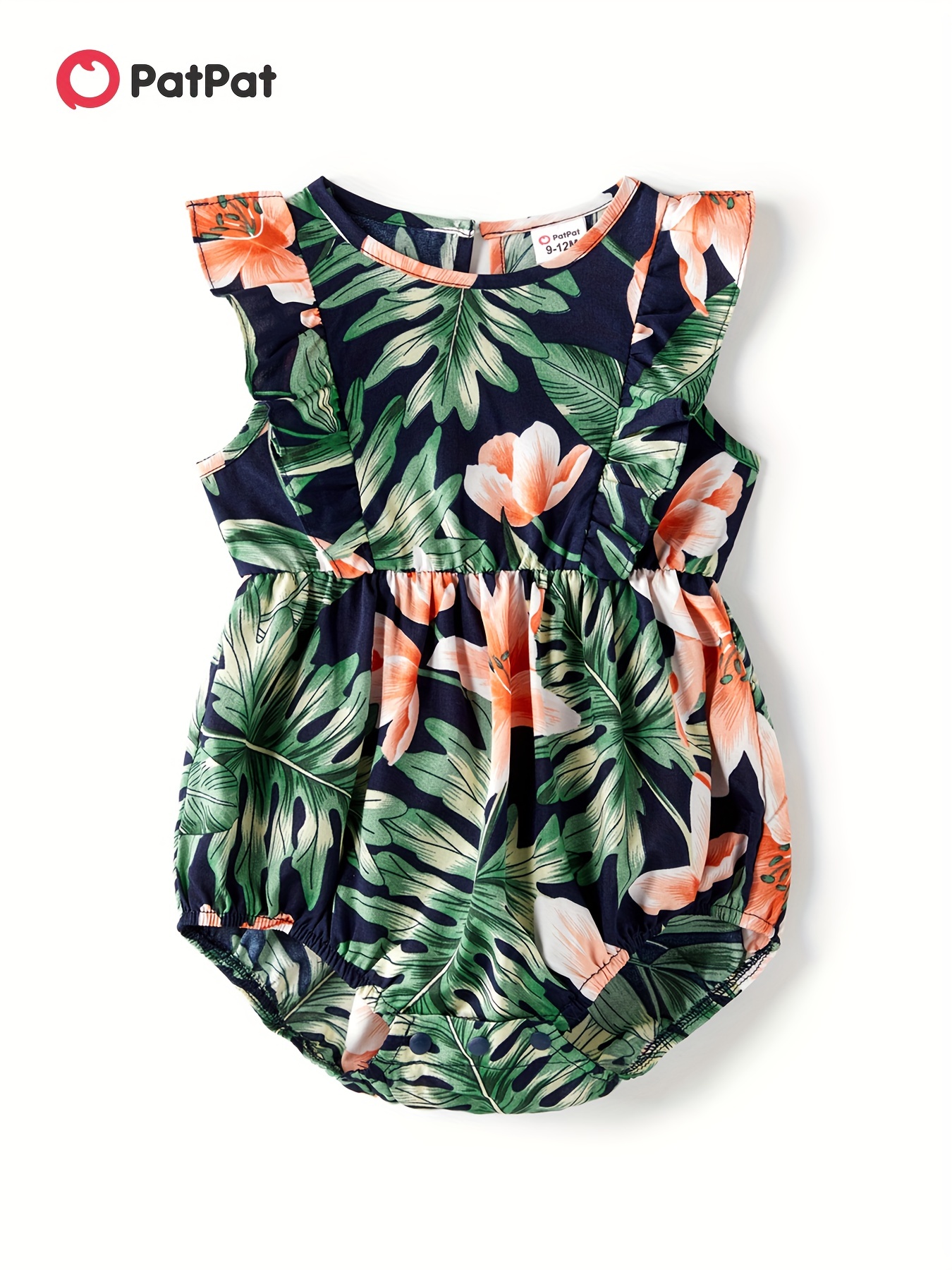 Family Matching Allover Palm Leaf Print Cami Dresses and Short-sleeve Tops Sets