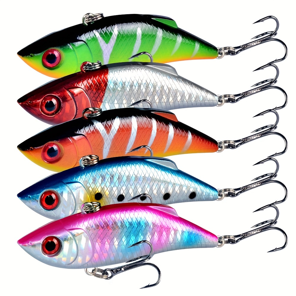 

5pcs Vib Baits Lipless Crankbait Fishing Lure - Bionic Bait For Multiple Species - Perfect For Freshwater And Saltwater Fishing