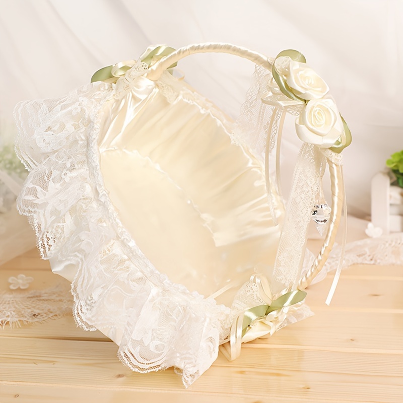 Wedding Basket Bow-knot Featuring Large Capacity Multi-purpose Wedding  Bridal Girl Flower Basket for