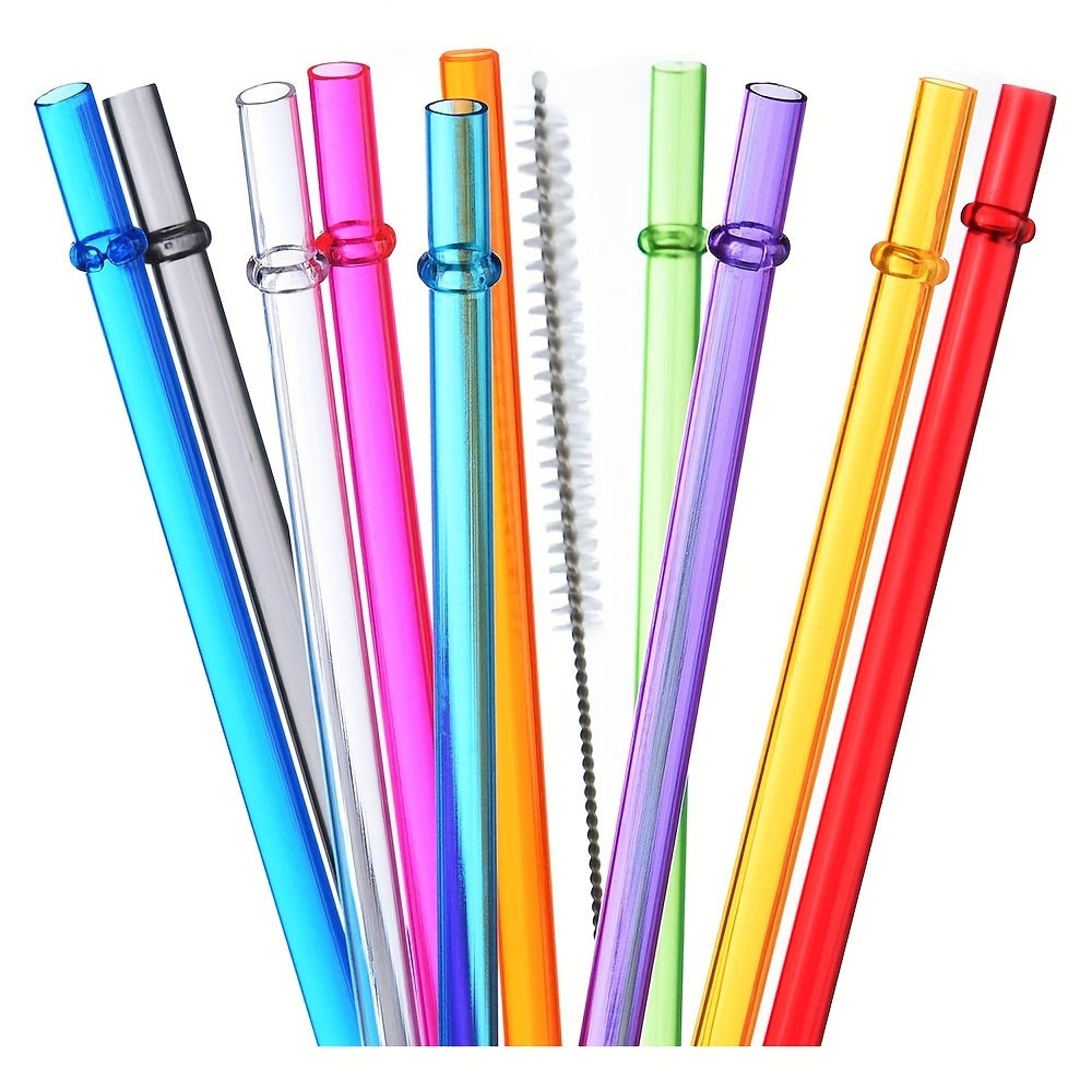 25 Pieces Reusable Plastic Straws. Bpa-Free, 9 Inch Long Drinking  Transparent St