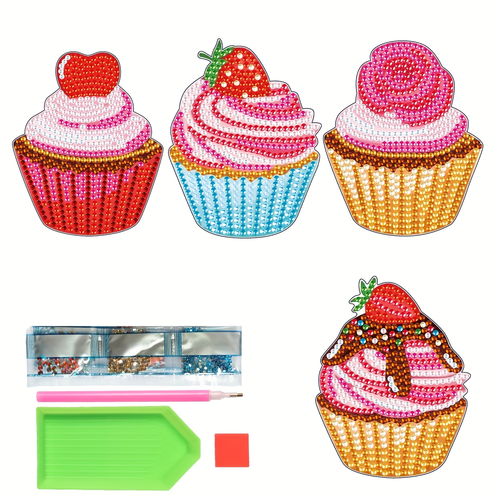 Xuhal 16 Pcs Cupcake Diamond Painting Magnets Donut DIY Diamond Painting  Kits for Kids Diamond Art