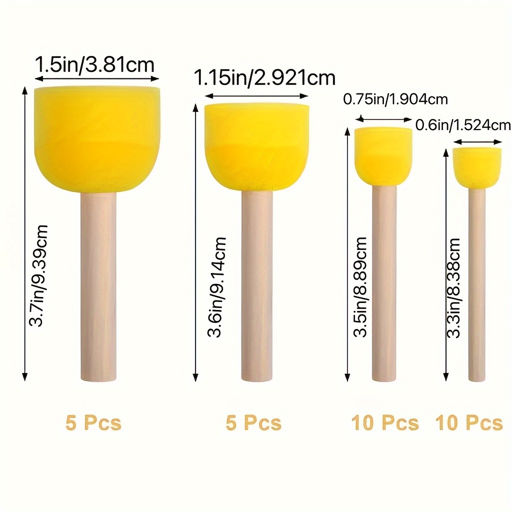 Round Sponge Brush Set Round Sponge Brush For Painting Paint - Temu