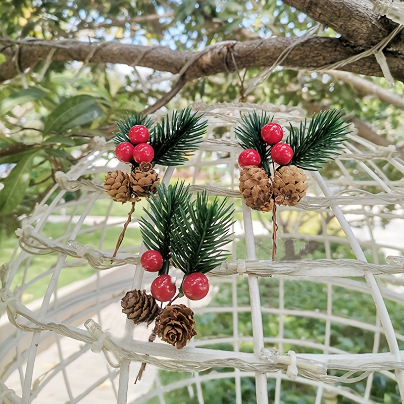 christmas decoration artificial pine branch pinecone