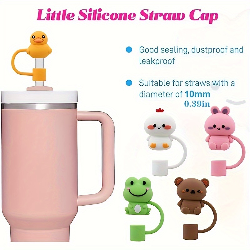 Cute Cartoon Reusable Drinking Straw Plugs - Perfect For Stanley Cup Straws!  - Temu