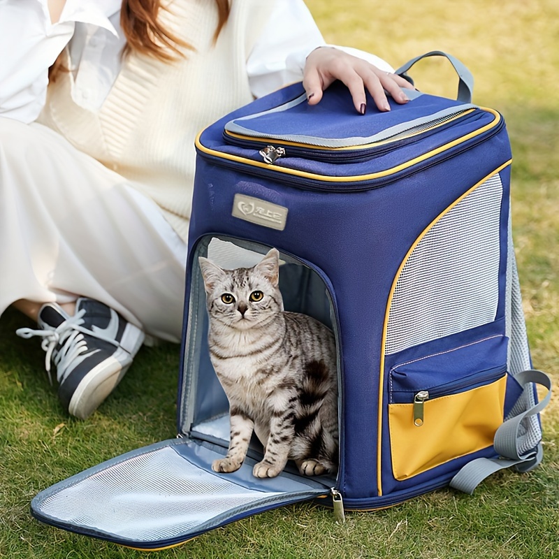 Dual Purpose Pet Trolley Case Carrier Cats Transparent Backpack with Silent  Wheel