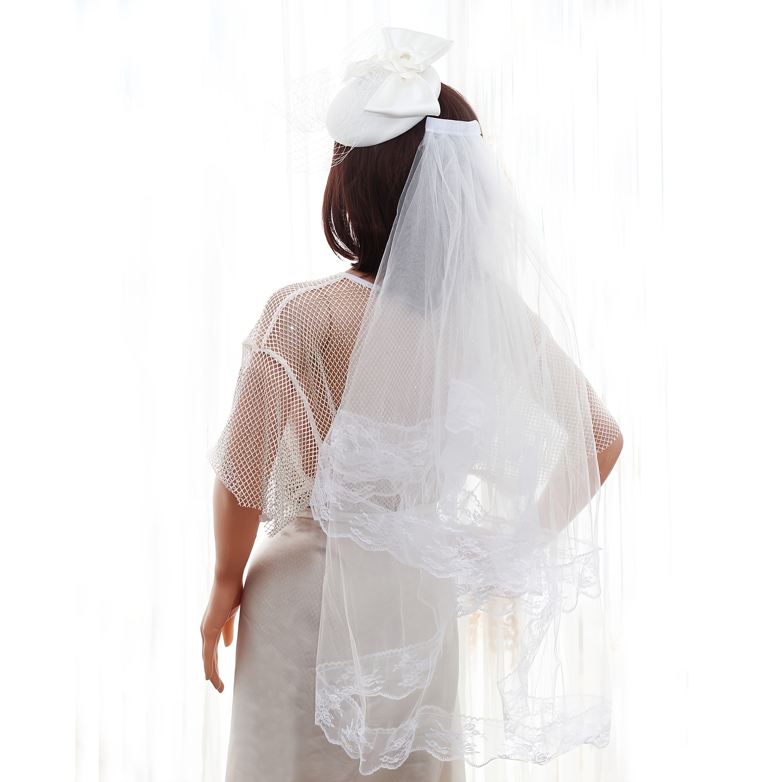 Juliet cap Wedding Veils Bridal Veils 2 Layers Vintage Appliques