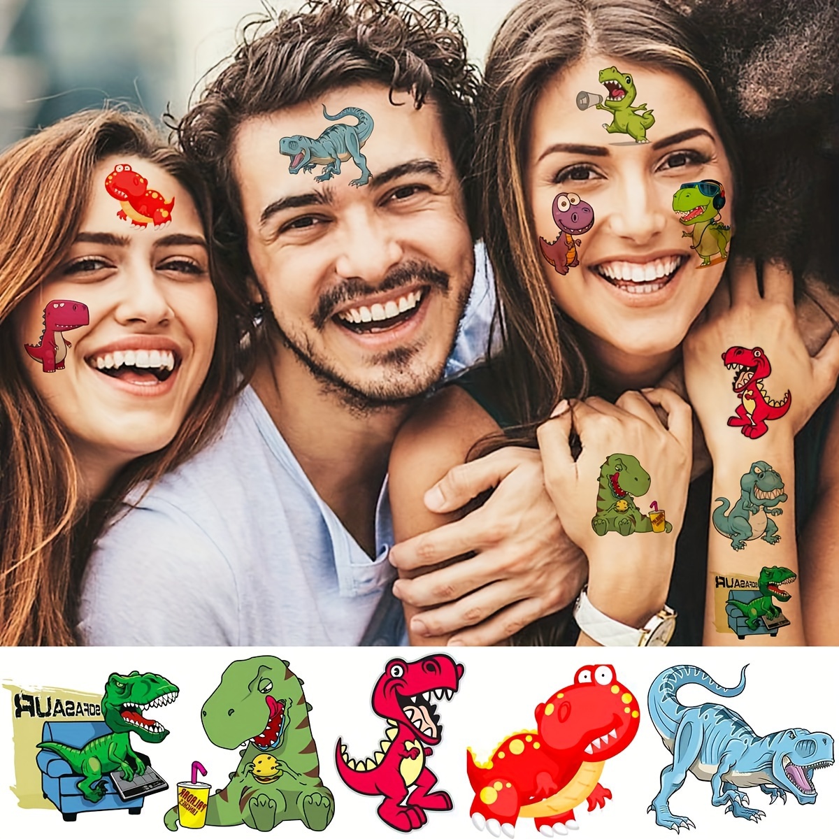 50 Pcs 3d Dinosaurios Tatuajes Temporales Niños Niñas - Temu