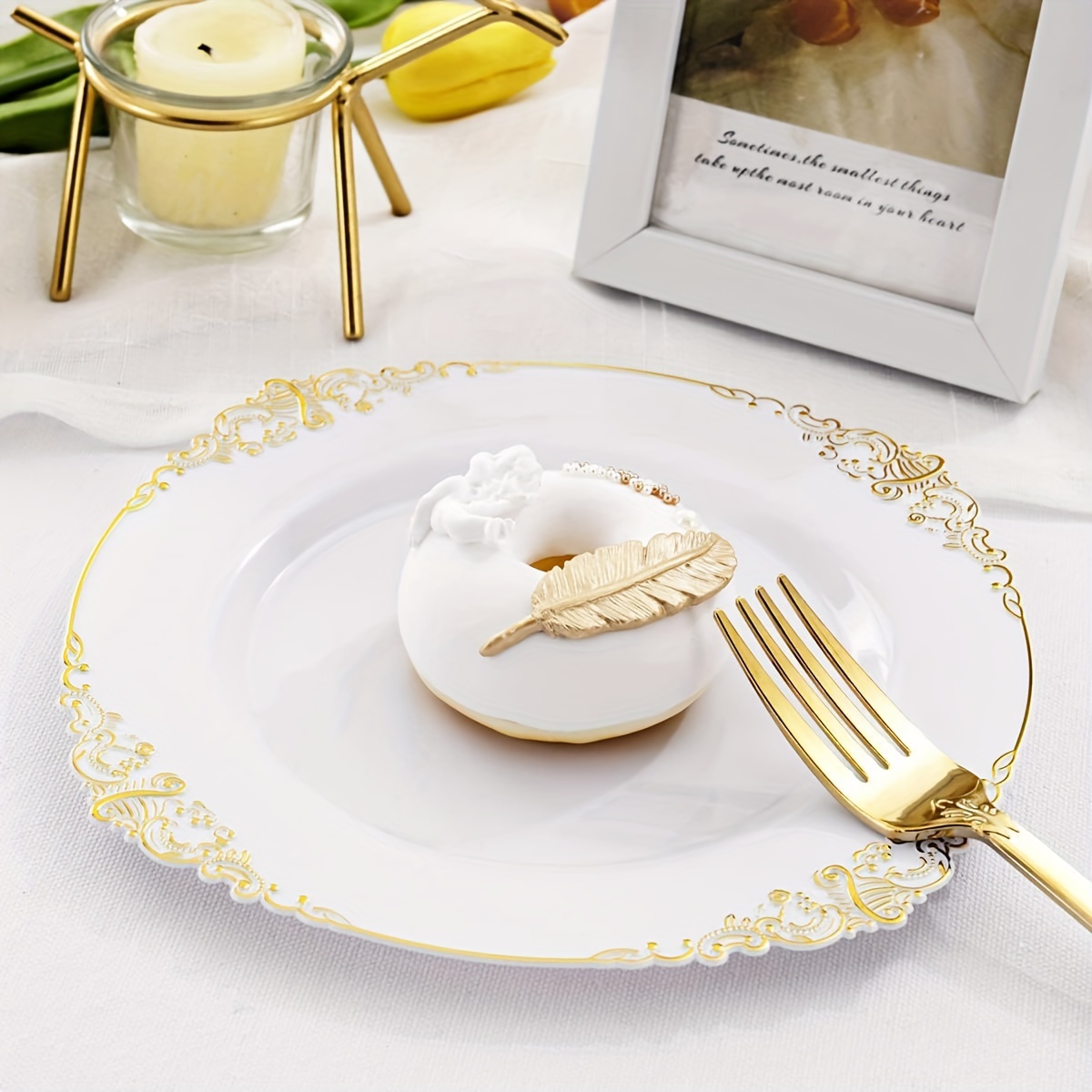 Platos desechables para fiestas boda bodas elegantes con vasos cubiertos 50  ppl