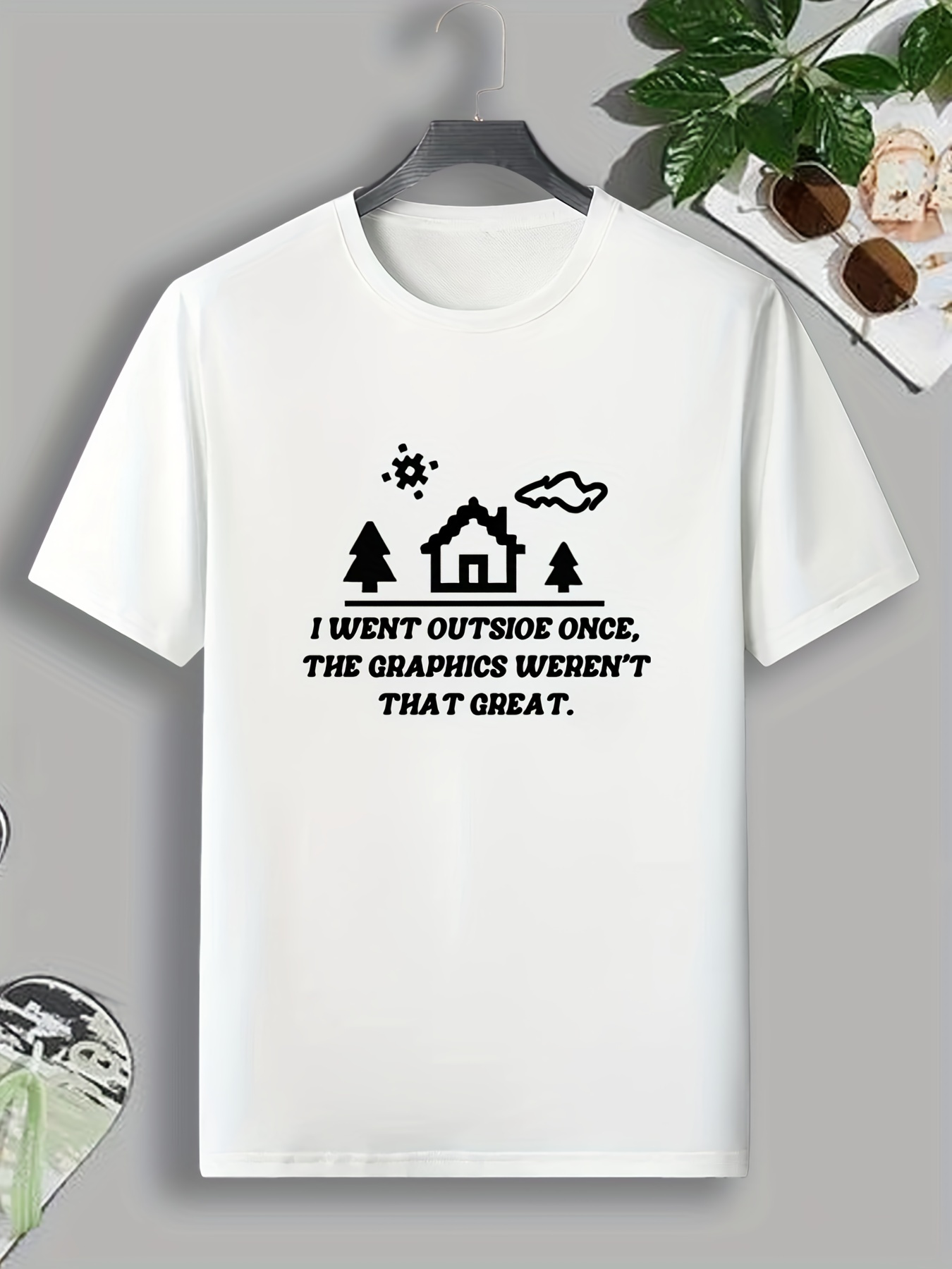 Camiseta Estampado Casa Moda Hombre Camiseta Interior Manga - Temu