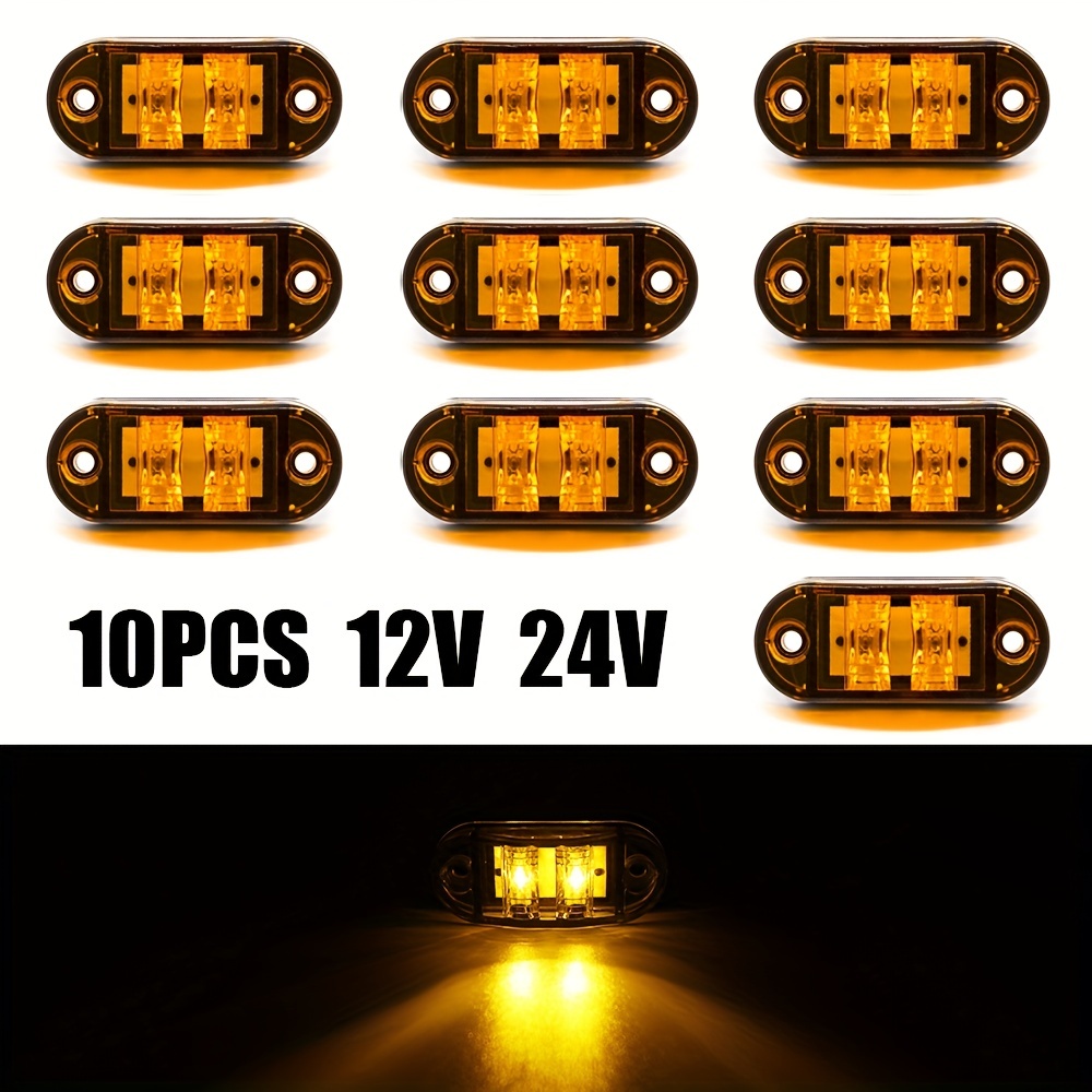 4 luces LED de marcador lateral de camión, IP65, luces indicadoras de  posición de advertencia de posición para camión, caravana, barco, marina