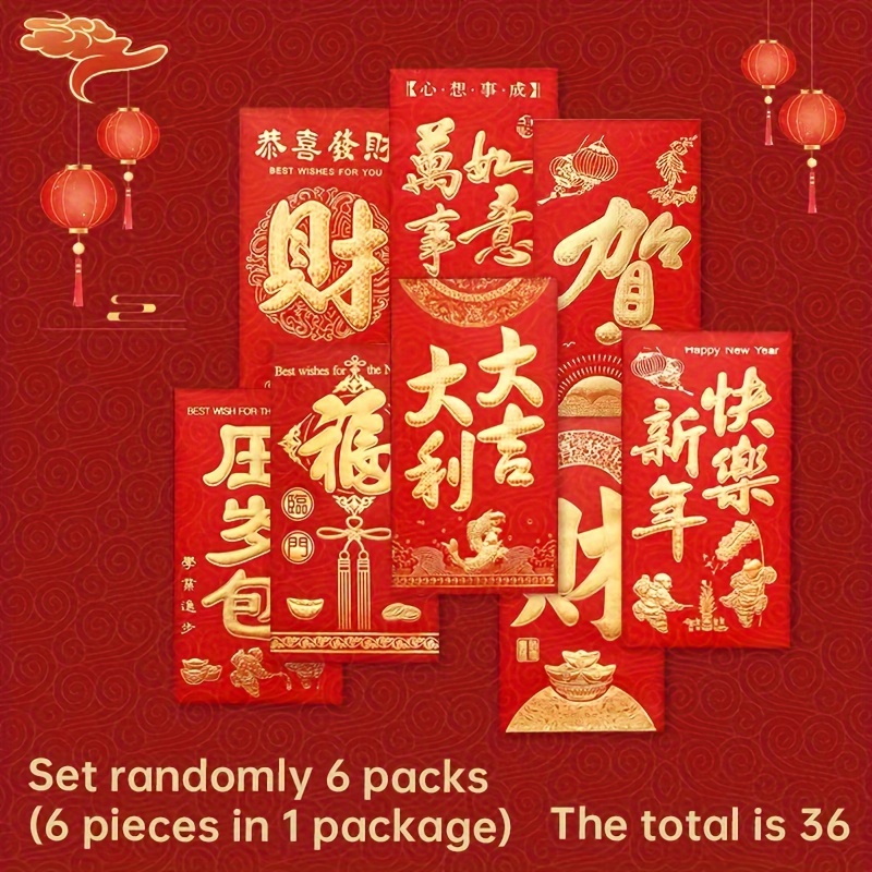 1pc Chinese New Year Random Pattern Greeting Card With Envelope