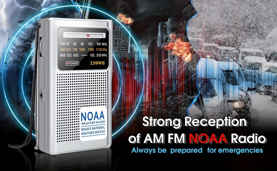 Radio portátil AM FM con batería con la mejor recepción, conector para  auriculares, mejor calidad de sonido