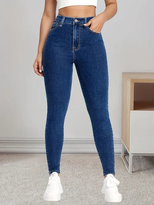 Blue Jeans Slim Fit - Temu