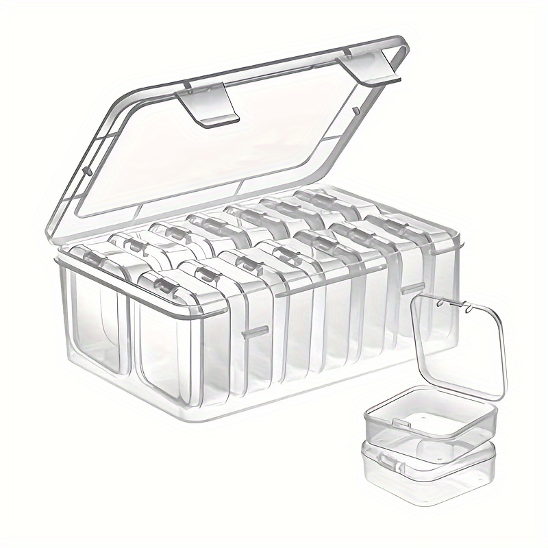 14 Paquetes Mini Caja Almacenamiento Cuentas Plástico - Temu