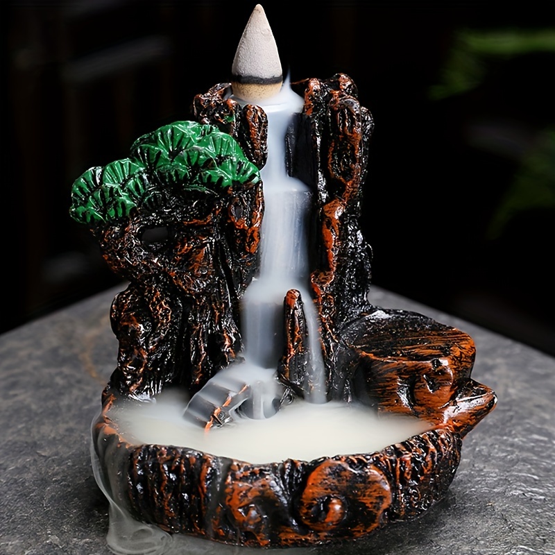 Minideal Aromatherapy Ornamental Incenso Bruciatore Cascata Riflusso -  Backflow Incenso Bruciatore Feng Shui Decor Ornamento Azzurro