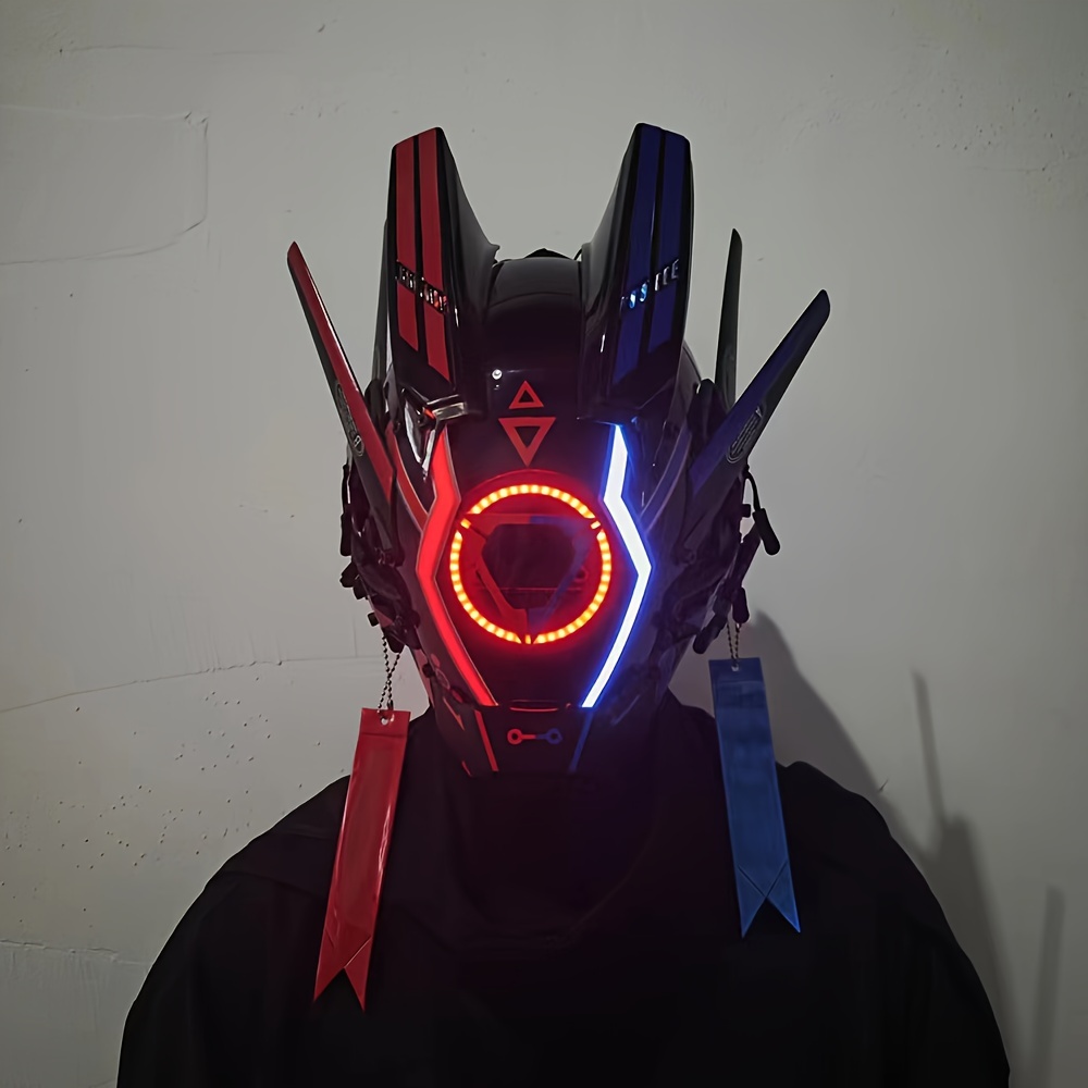 Led Luminoso Cyberpunk Maschera Halloween Cosplay Masquerade - Temu Italy