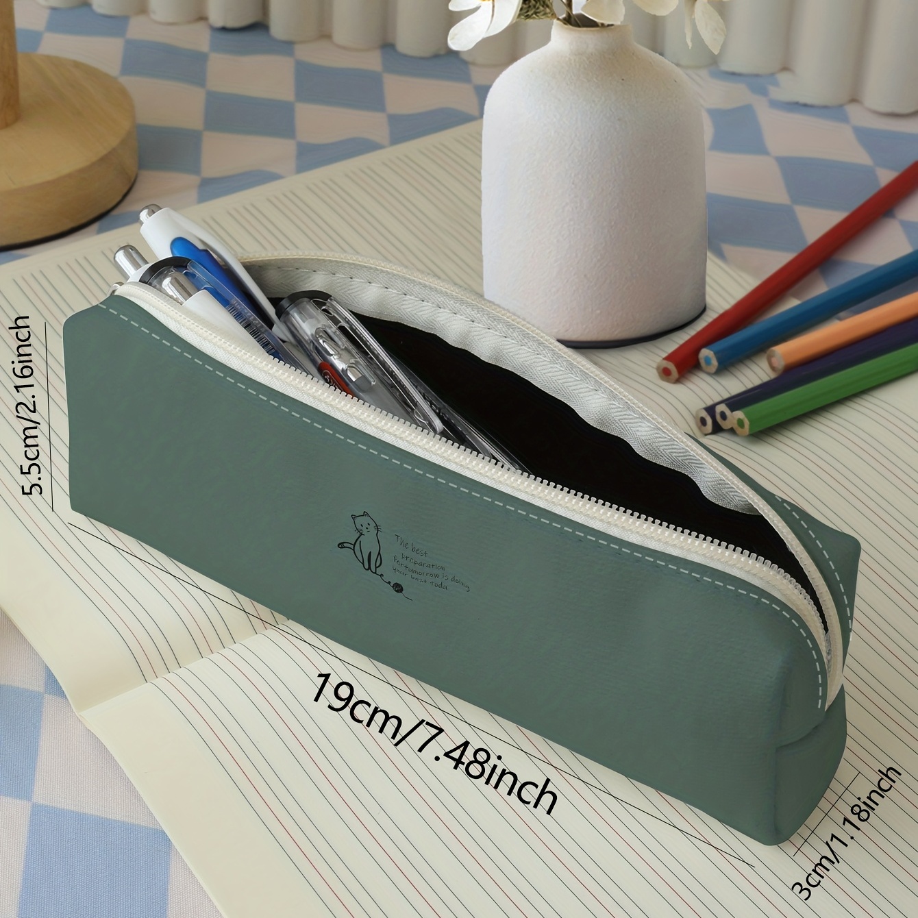 Large Capacity Pencil Case Stationery Simple Pen Bag - Temu