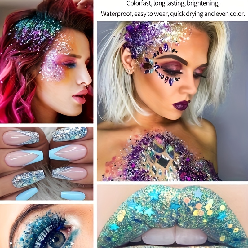 10 Colors Eyeshadow Gel Face Glitter Gel Mermaid Sequin - Temu