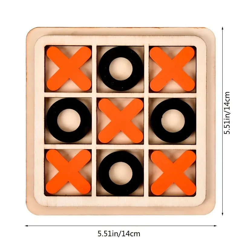 Classic Xo Tic Tac Toe Wooden Game - Fun For All Ages! - Temu