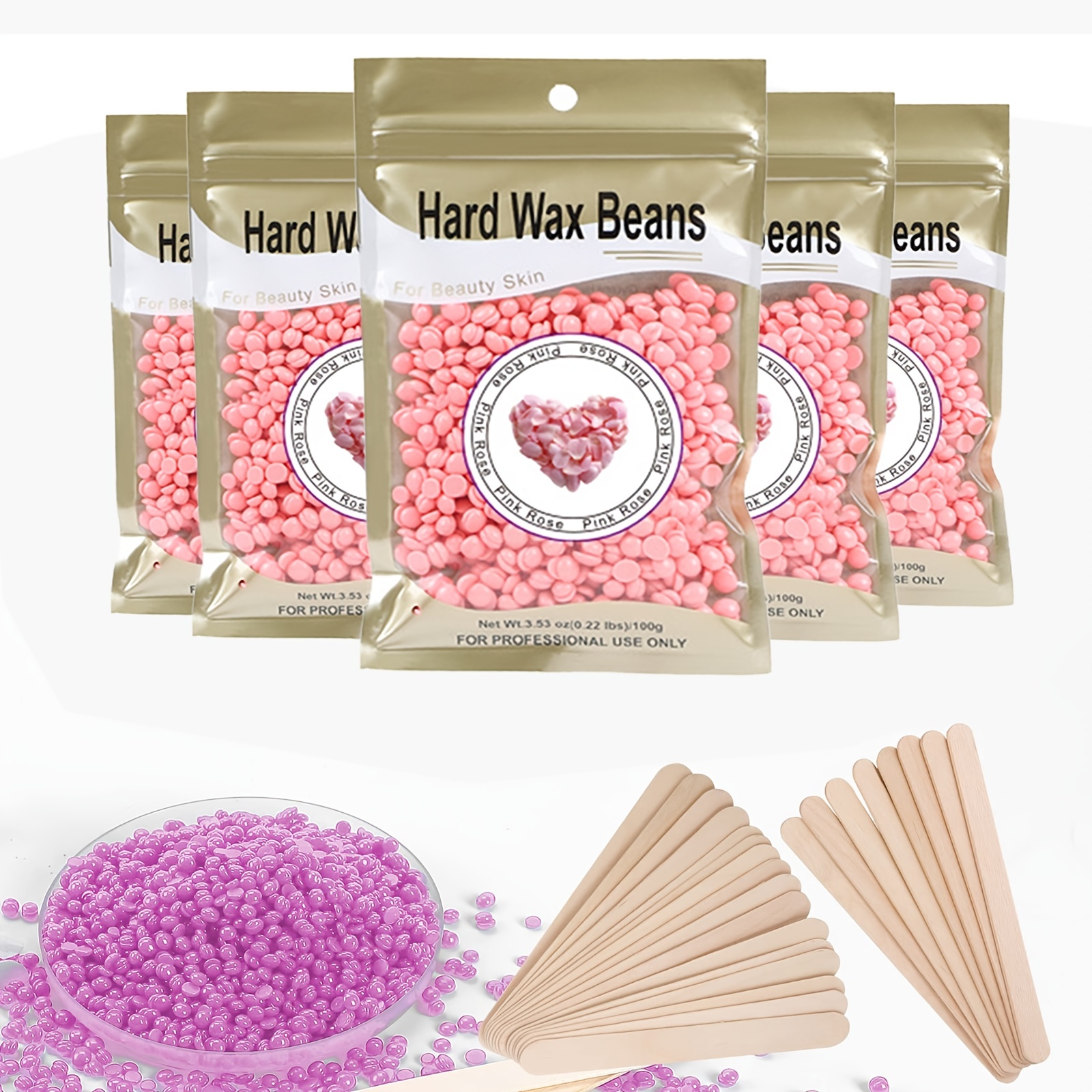 Hard Wax Beads for Hair Removal, Yovanpur Wax Beads for Brazilian Waxing,  Waxing Beans for Sensitive Skin, Face Eyebrow Back Chest Legs At Home Pearl Wax  Beads, 300g (10 Oz)/bag with 10pcs