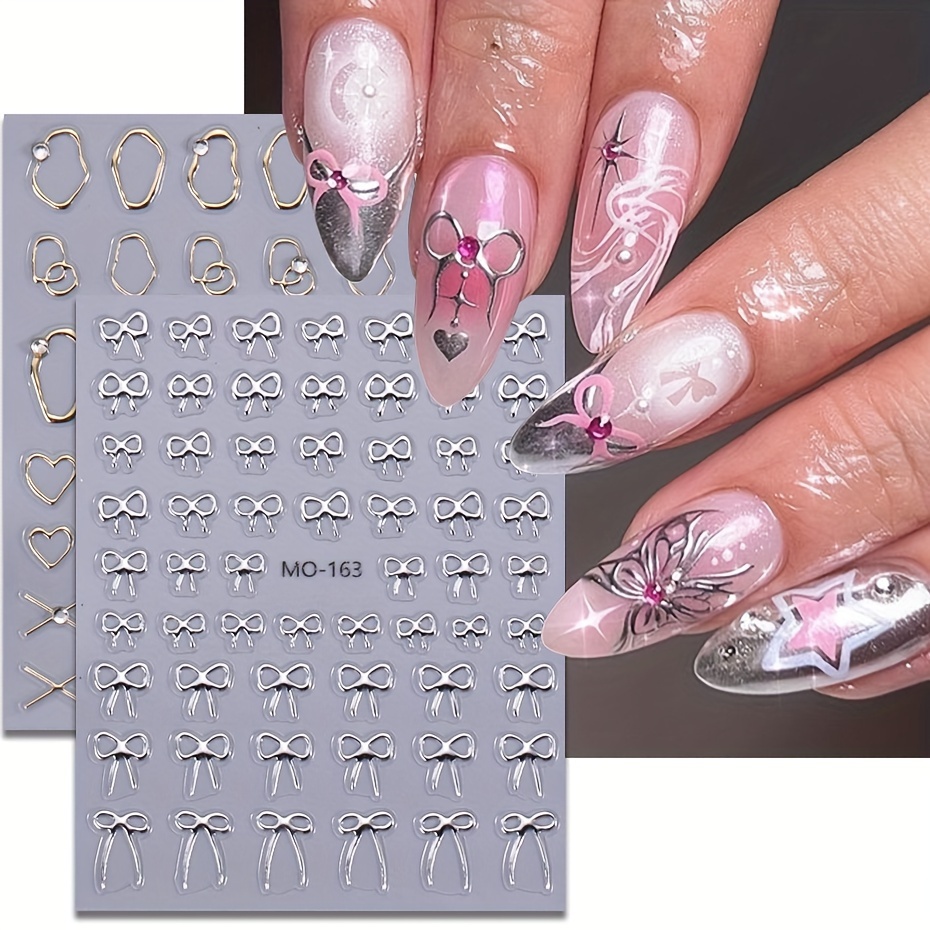 2sheets Airbrush Nail Art Stencils Love Heart Butterfly Design