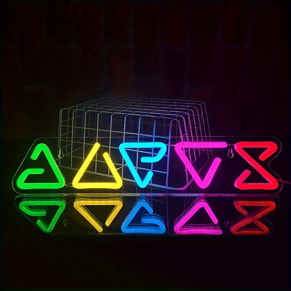 Icon – signe néon Gaming Ps4 Playstation, lumière pour décoration de  chambre à coucher, lumière Led pour salle de Bar, fête de noël, cadeaux de  Gamer