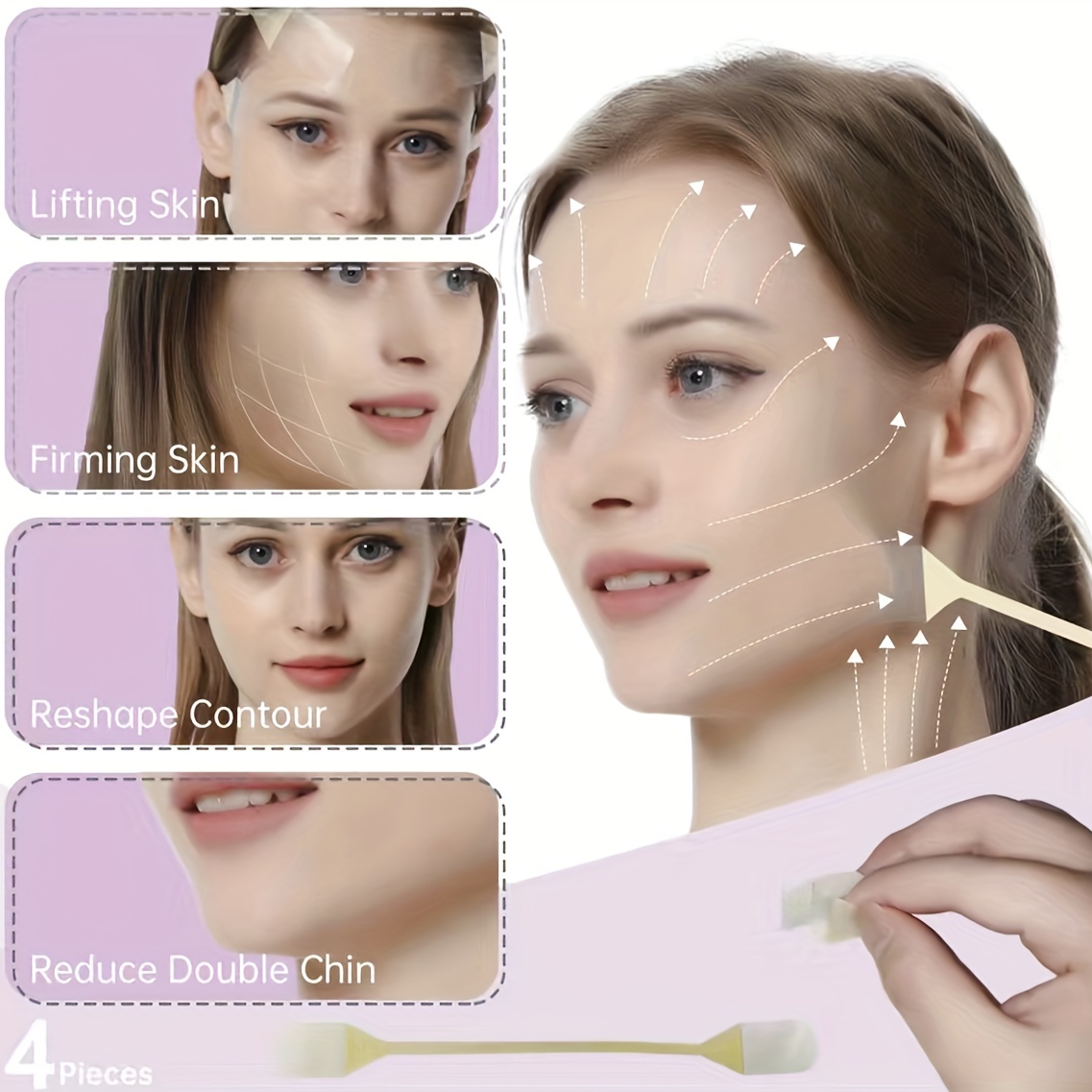 400Pcs V Face Makeup Adhesive Tape Invisible Breathable Lift Face Sticker  Lifting Tighten Chin Face Lift Adhesive