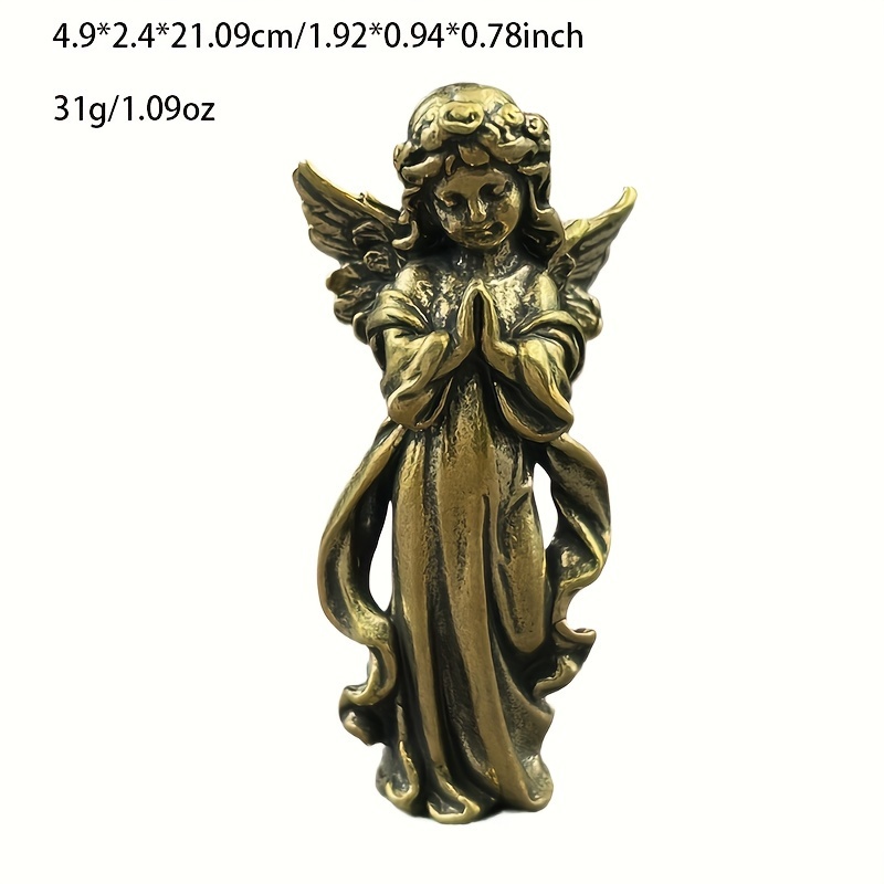 Vintage Brass Angel Statue Brass Figurine Creative Cupid-shape Statue  Desktop Decor 