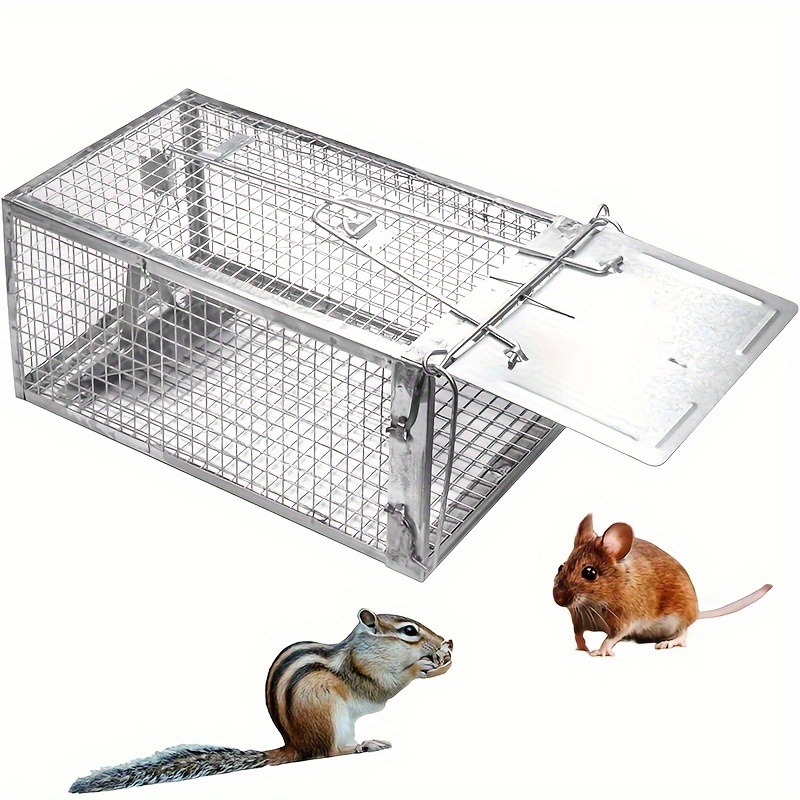  Qualirey 2 Pcs Humane Mouse Traps Pedal Collapsible Rat Trap  Small Live Animal Vole Hamster Chipmunk Mice Rat Cage for Easy Catch and  Release Indoor Outdoor (10.2 x 3.5 x