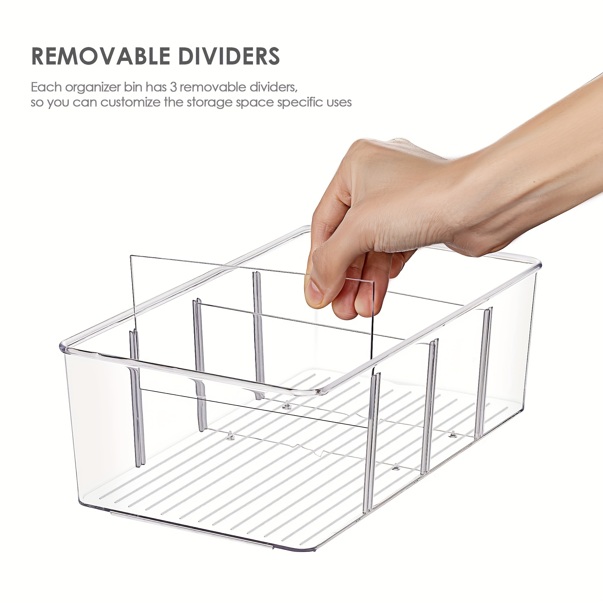 Pet Transparent Divided Storage Box Clear Kitchen Pantry - Temu